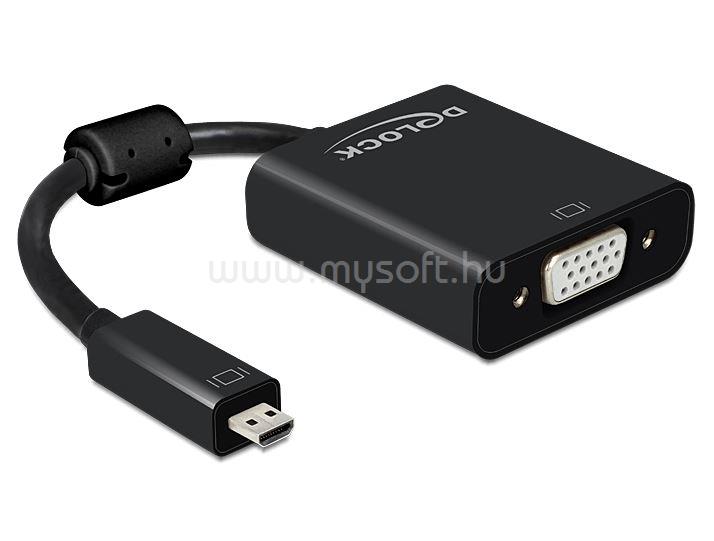 DELOCK Átalakító HDMI-micro D male to VGA female audió funkcióval, fekete