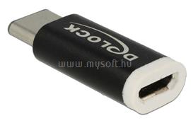 DELOCK Átalakító USB 2.0 Micro-B female to USB 2.0 Type-C male, fekete DL65678 small