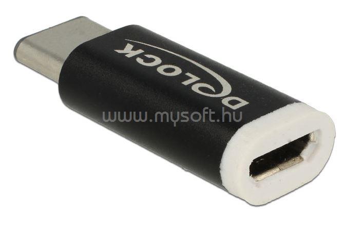 DELOCK Átalakító USB 2.0 Micro-B female to USB 2.0 Type-C male, fekete