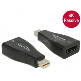 DELOCK Átalakító mini Displayport 1.2 male to HDMI female 4K Passzív, fekete DL65864 small