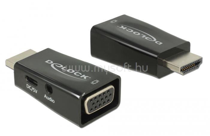 DELOCK Átalakító HDMI-A male to VGA female audió funkcióval