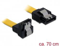 DELOCK 6 Gb/s sebességet biztosító SATA-kábel egyenes csatlakozódugóval - lefelé néző SATA-csatlakozódugóval, 70 cm, sárga, fém DL82814 small