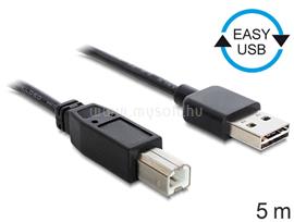 DELOCK EASY-USB 2.0-s A-típusú csatlakozódugó > USB 2.0-s B-típusú csatlakozódugó fekete kábel 5 m DL85553 small