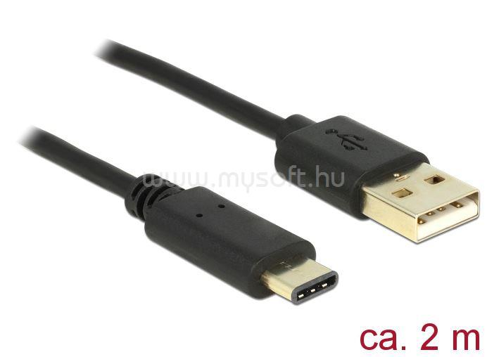 DELOCK kábel USB 2.0 Type-A male to USB 2.0 Type-C male, 2m