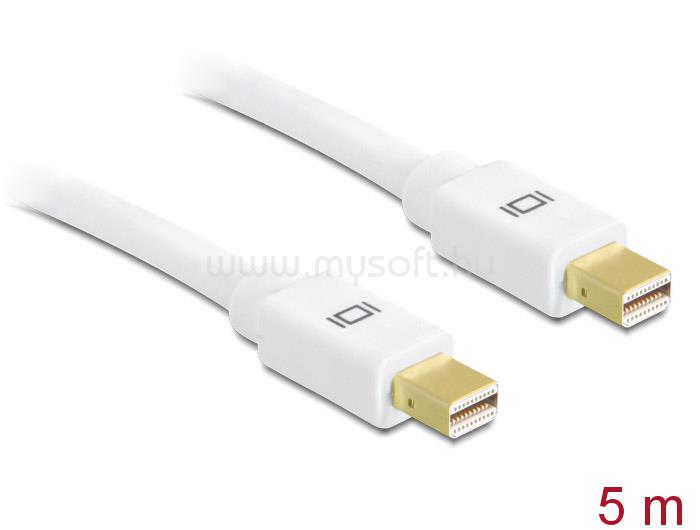 DELOCK Mini Displayport 1.2 dugó > Mini Displayport dugó 4K fehér kábel 5,0 m