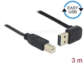 DELOCK EASY-USB 2.0-s A típusú dugó, ívelt felfelé / lefelé > USB 2.0-s B-típusú dugó kábel 3 m DL83541 small
