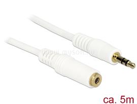 DELOCK Stereo Jack hosszabbító kábel 3.5 mm 3 pin apa > anya 5 m fehér DL83771 small