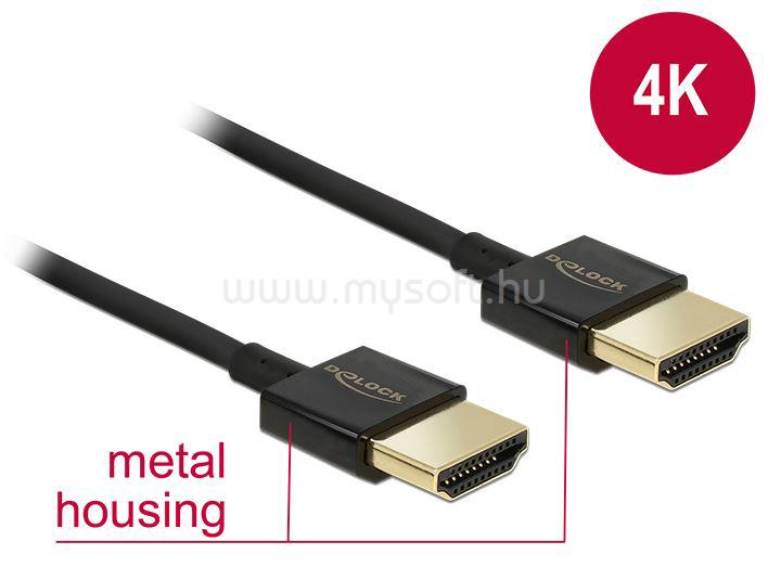 DELOCK kábel HDMI male/male összekötő 3D 4K Slim Premium, 1m