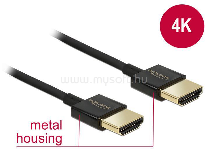 DELOCK kábel HDMI male/male összekötő 3D 4K Slim Premium, 3m