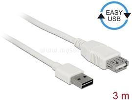 DELOCK EASY-USB 2.0-s A típusú csatlakozódugó > USB 2.0 A-típusú hüvely bővítő kábel fehér 3 m DL85201 small