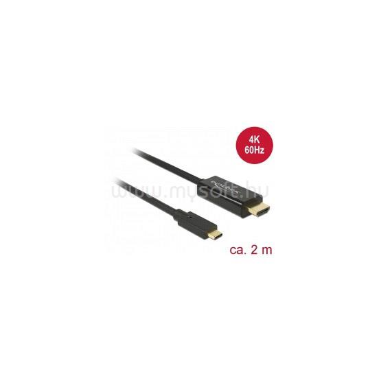 DELOCK USB-C  csatlakozó > HDMI csatlakozó (DP vált.) 4K 60 Hz - 2 m - fekete