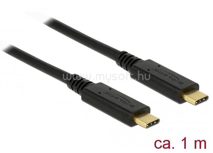 DELOCK kábel USB 3.1 Gen 2 Type-C male/male összekötő, 1m, 5A E-Marker