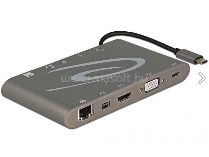 DELOCK USB 3.1 Type-C docking station 4K 30Hz, sötétszürke