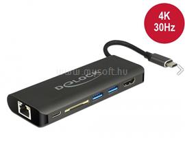 DELOCK USB 3.1 Type-C docking station HDMI 4K 30Hz, Gigabit LAN, USB PD DL87721 small