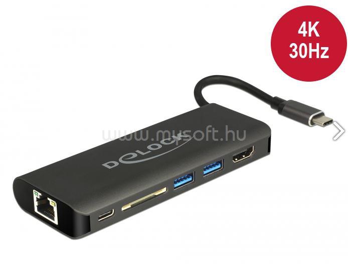 DELOCK USB 3.1 Type-C docking station HDMI 4K 30Hz, Gigabit LAN, USB PD