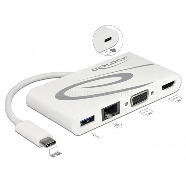 DELOCK USB 3.1 Type-C docking station HDMI 4K 30Hz, Gigabit LAN, VGA, USB PD