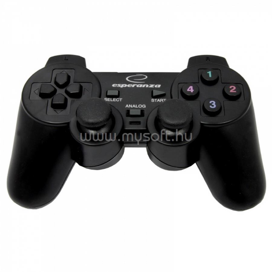 ESPERANZA Warrior Vibrációs Gamepad PC, fekete