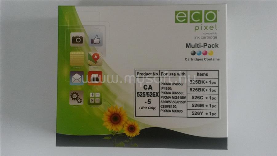 ECOPIXEL CANON CLI526 Multipack BKCMY 5db-os