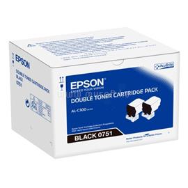 EPSON C300 Eredeti fekete multipakk tonerkazetták (2x7300 oldal) C13S050751 small