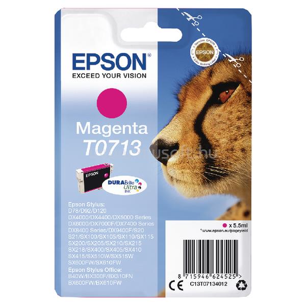 EPSON T0713 Eredeti bíbor Gepárd DURABrite Ultra tintapatron (5,5 ml)
