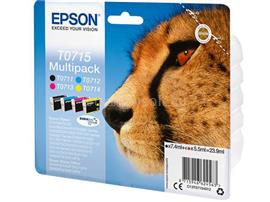 EPSON T0715 Eredeti fekete/cián/bíbor/sárga Gepárd DURABrite Ultra multipakk tintapatronok (1x7,4 ml/3x5,5 ml) C13T07154012 small