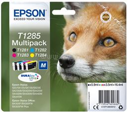 EPSON T1285 M Eredeti fekete/cián/bíbor/sárga Róka DURABrite Ultra multipakk tintapatronok (1x5,9 ml/3x3,5 ml) C13T12854012 small