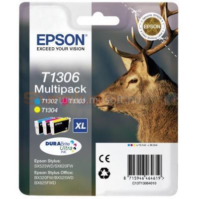 EPSON T1306 XL Eredeti fekete/cián/bíbor/sárga Szarvas DURABrite Ultra extra nagy kapacitású multipakk tintapatronok (1x25,4 ml/3x10,1 ml)