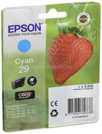 EPSON 29 Eredeti cián tintapatron Eper Claria Home tintapatron (180 oldal)