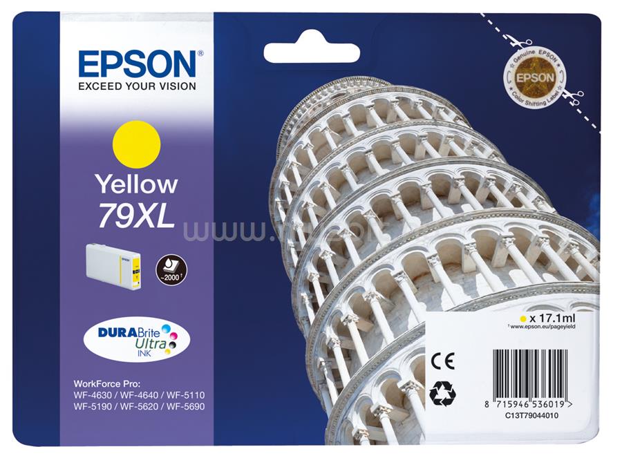 EPSON 79XL Eredeti sárga Pisai ferde torony DURABrite Ultra extra nagy kapacitású tintapatron (17,1 ml)
