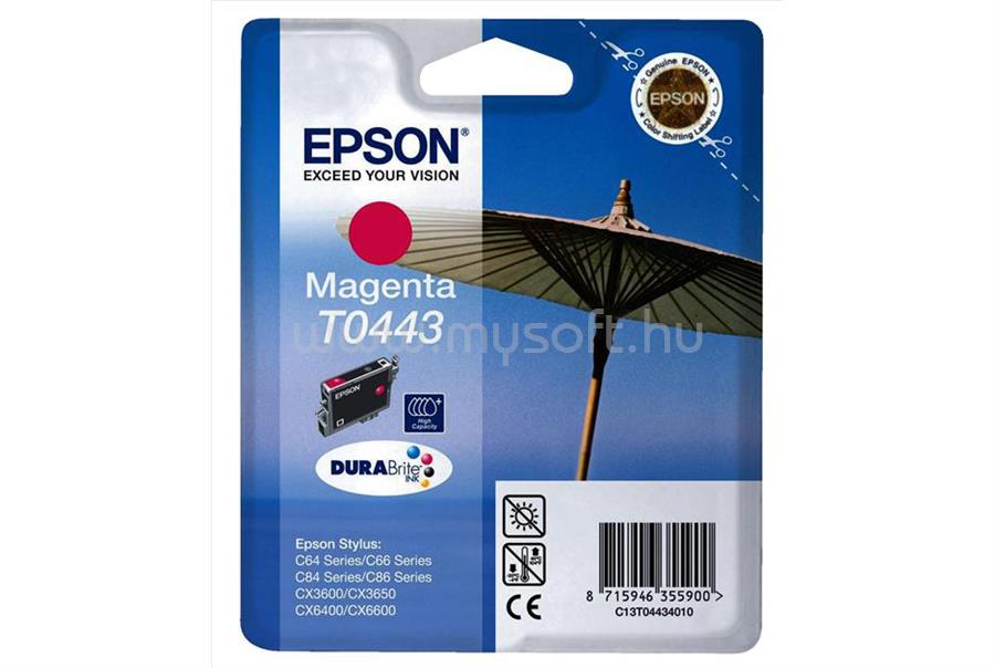 EPSON T0443 Eredeti bíbor Napernyő DURABrite Ultra tintapatron (13 ml)