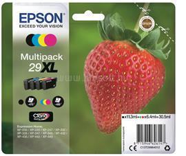 EPSON 29XL Eredeti fekete/cián/bíbor/sárga Eper Claria Home extra nagy kapacitású multipakk tintapatronok (1x470 oldal/3x450 oldal) C13T29964012 small