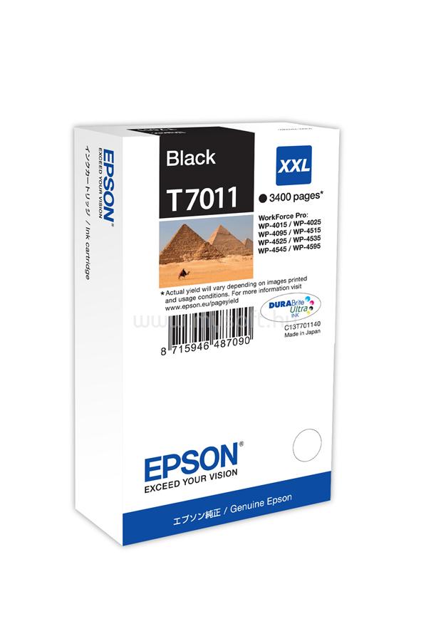 EPSON T7011 XXL Eredeti fekete Piramisok DURABrite Ultra extra nagy kapacitású tintapatron (3400 oldal)