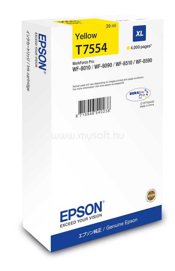 EPSON T7554 INK CARTRIDGE XL YELLOW (4 000 oldal)