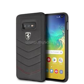 FERRARI Heritage Samsung S10 Lite tűzdelt bőr kemény fekete tok FEHQUHCS10LBK small