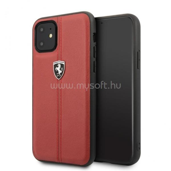 FERRARI iPhone 11 Pro Max függőlegesen csíkozott piros keménytok