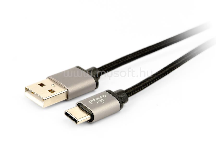 GEMBIRD 1,8m USB Type-C 2.0 apa - USB 2.0 A apa fonott fekete kábel
