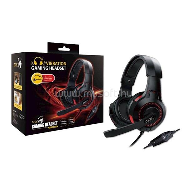 GENIUS HS-G600V vezetékes headset (3.5mm Jack, hangerőszabályzó, mikrofon, nagypárna, fekete)