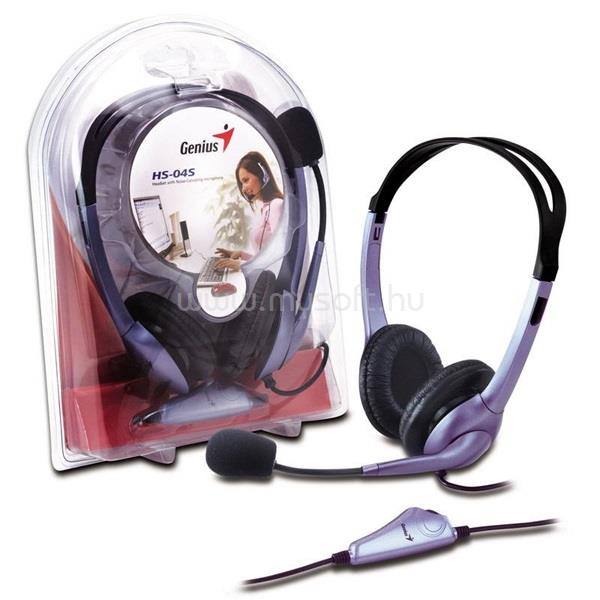 GENIUS HS-04S single-jack fekete headset