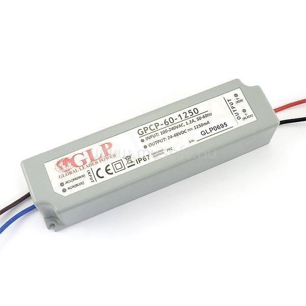 GLP GPCP-60-1250 58.8W 24~47V 1250mA IP67 LED tápegység