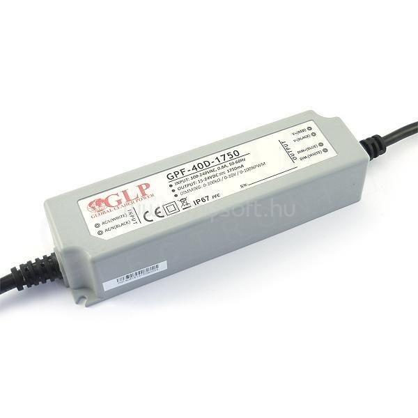 GLP GPF-40D-1750 42W 15~24V 1750mA IP67 LED tápegység