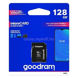 GOODRAM Memóriakártya 128GB MICRO CARD cl 10 UHS I + adapter M1AA-1280R12 small