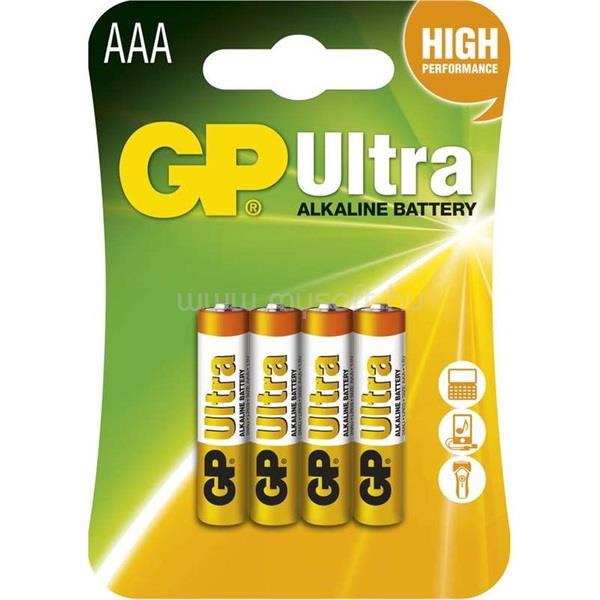 GP BATTERIES B1911 Ultra alkáli  AAA (LR03) mikro ceruza elem 4db/bliszter