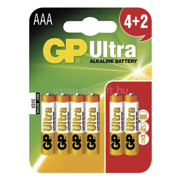 GP BATTERIES GP B1911MM Ultra Alkáli AAA (LR03) elem 4+2 db/bliszter