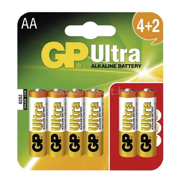 GP BATTERIES B1921MM Ultra alkáli AA (LR6) ceruza elem 4db+2db/bliszter