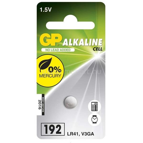 GP BATTERIES LR41 (192) alkáli gombelem 1db/bliszter