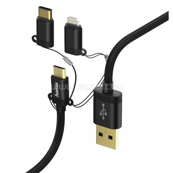HAMA ADATKÁBEL 3IN1 MICRO USB / TYPE-C / LIGHTNING