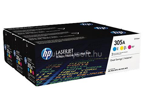 HP 305A Eredeti cián/bíbor/sárga LaserJet multipakk tonerkazetták (3x2600 oldal)