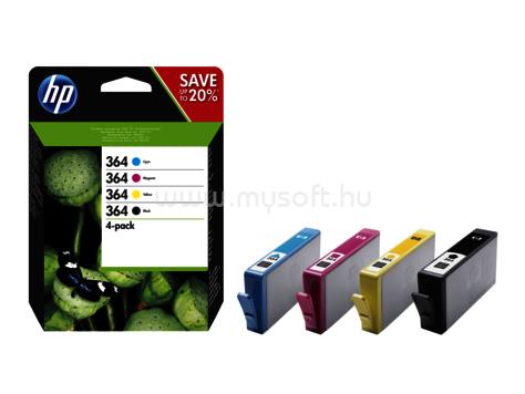 HP 364 Eredeti fekete/cián/bíbor/sárga multipakk tintapatronok (1x250 oldal/3x300 oldal)