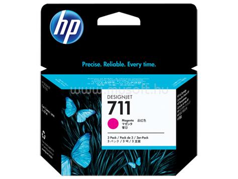 HP 711 Eredeti bíbor DesignJet multipakk tintapatronok (3x29ml)