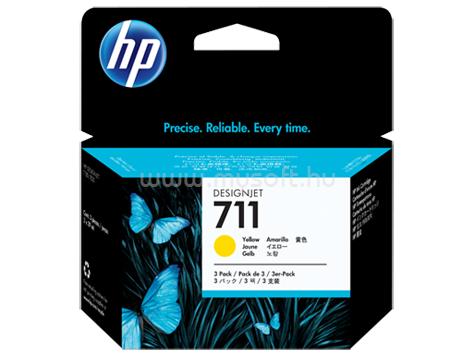 HP 711 Eredeti sárga DesignJet multipakk tintapatronok (3x29ml)